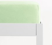 Goldea jersey körgumis lepedő - világoszöld 200 x 220 cm