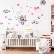 INSPIO Rózsaszín-szürke bagoly - falmatrica