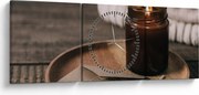 Kép - Égő gyertya (órával) (90x30 cm)