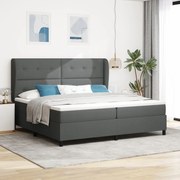 Boxspring Ágy Matrac nélkül Sötétszürke, 200x200 cm Szövet
