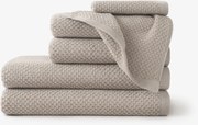 Goldea pamut frottír törölköző / fürdőlepedő micro pure - szürkésbarna 70 x 140 cm