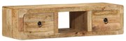 tömör nyers mangófa falra szerelhető TV-szekrény 100x32x25 cm
