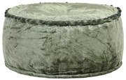 zöld kerek bársony puff 40 x 20 cm