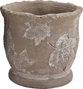Virágtartó Levelekkel beton bézs átm. 12cm