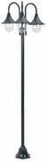 sötétzöld 3-égős alumínium kerti állólámpa, E27, 220 cm