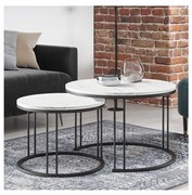 KÉSZLET 2x Kávésasztal RAGNAR fekete/fehér