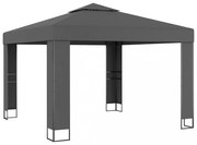 antracitszürke pavilon duplatetővel 3 x 3 m