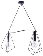 Jupiter 1662 - Csillár zsinóron KAIR 2xE27/60W/230V fekete/króm