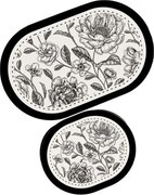 Fekete-fehér fürdőszobai kilépő szett 2 db-os 60x100 cm Rasse – Foutastic