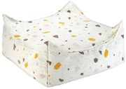 Fehér buklé-zsenília gyerek babzsákfotel Terrazzo Square – Wigiwama