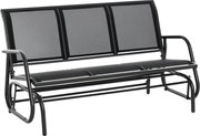Outsunny 3 Személyes Hinta Pad Kertben, Hintázó Mechanizmussal, Fém Kerti Pad, 300 kg Teherbírású Kertibútor, Kerthez és Teraszhoz, 147 x 70 x 85 cm S
