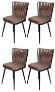 Kusakli Light Brown and Black étkezőszék szett, 4 db, 4 db