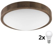 Brilagi - LED mennyezeti lámpa CARVALHO SLIM 2xE27/60W/230V tölgy-dió, Ø37 cm