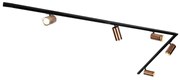 Modern sínrendszer 5 spotlámpával, sötét bronz színben, 1 fázisú GU10 70mm - Iconic Jeana Luxe
