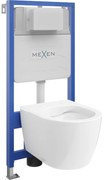 Mexen falba épített WC készlet, Fenix Slim kerettel és Carmen WC-vel, fehér fényes - 6103388XX00