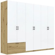 ALTA Gardróbszekrény Tölgy/Fehér Színben 260 cm