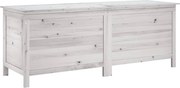 vidaXL fehér tömör fenyőfa kerti tárolóláda 150x50x56,5 cm