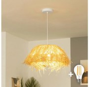 Brilagi - CERIA BOHO LED kábeles csillár 1xE27/40W/230V, átm. 40 cm, raffia