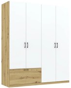 Gardróbszekrény Tölgy/Matt Fehér Színben. 180 cm. ALTA