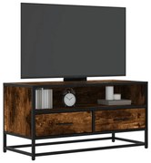 füstös tölgy színű szerelt fa és fém TV-szekrény 80x34,5x40 cm