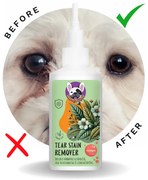 Speciális könnyfolt eltávolító folyadék / bőrredő tisztító zöld tea kivonattal és szemvidítófűvel, 75 ml,  HAPPY BULLDOG
