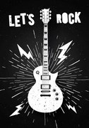 Illusztráció Vector Illustration Lets Rock Music Print, Hase-Hoch-2