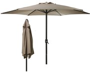 Ambience Acél vázas és bordás Kitekerhető Napernyő, 3 m, Taupe-szürkés-barna