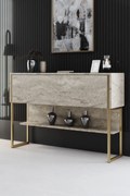 Komód Luxe - Travertine, Gold