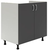 Benita 2 ajtós Alsó konyhaszekrény Antracit-Fehér 80x50x80 cm