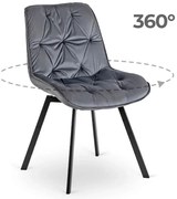 Szürke Bársony Forgó Étkezőszék. MARCO