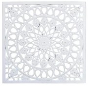 ARABIAN fa fali dekoráció antikolt fehér Mandala 40x1,5x40 cm