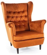 Herry Velvet fotel, narancssárga / fekete