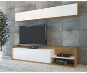 TV szekrény Kale - Teak, White