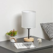 Brilagi - Asztali lámpa NUBILA WOOD 1xE27/25W/230V tölgy/fehér