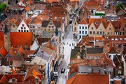 Fotográfia Bruges from above with Red Roofs., Andrey Danilovich