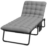 Összecsukható kempingágy állítható fejtámlával, 2 színű matraccal