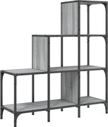 vidaXL szürke sonoma szerelt fa és fém könyvszekrény 92 x 30 x 102 cm