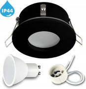 Süllyesztett lámpatest halogén IP44 fekete fürdőszobai lámpatest Led GU10 7W 3000K