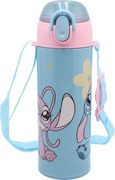 Disney Lilo és Stitch, a csillagkutya Universe alumínium thermo szívószálas kulacs 450 ml