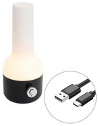 Kültéri asztali lámpa fekete-fehér, újratölthető LED-del, IP44 - Haard