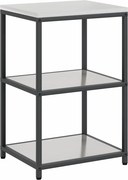 vidaXL Konyhai Tárolás polcokkal tárolóval Ezüst 60 x 50 x 92 cm Acél