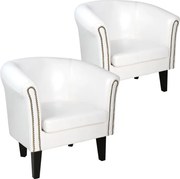 MIADOMODO Fotel készlet Chesterfield 58 x 71 x 70 cm fehér