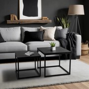 Dohányzóasztal szett. TEVET Fekete színben.