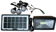 CCLamp Napelemes világítás készlet 3 db LED lámpával kábelekkel, 30W-os mini reflektorral és power bankkal. CL-03New