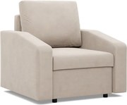 Zeus fotel, döntött kartámasz, bársony, bonell töltet, bézs