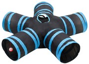 fekete és kék 5 irányú poliészter macskaalagút 25 cm