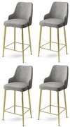 Enox Grey and Gold bárszék szett, 4 db, 4 db