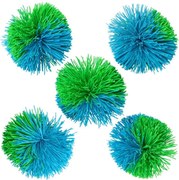 Pelyhes golyók 7 cm zöld / kék 5 db