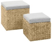 2 darabos szürke tengerifű zsámoly garnitúra