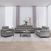 3 részes sötétszürke mikroszálas szövet ülőgarnitúra párnákkal